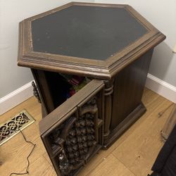 Vintage Wooden Hexagonal Cabinet