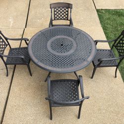 Hanamint Lexington 4 Seat Outdoor Patio Furniture-54in Lazy Susan Table
