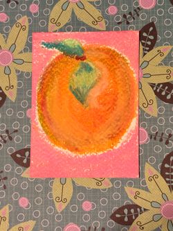 Miniature oil pastels 2.5x3.5” Citrus artwork