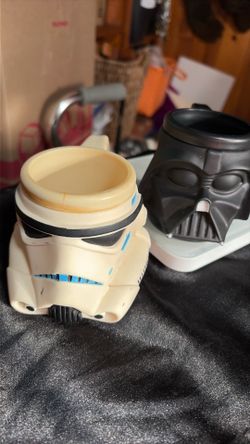 Two plastic molded cups/ mugs from Star Wars