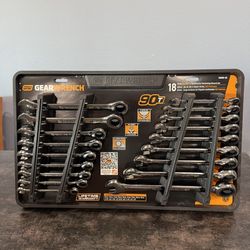 GEARWRENCH SAE/MM 90-Tooth Pro Combination Ratcheting Wrench Tool Set (18-piece)