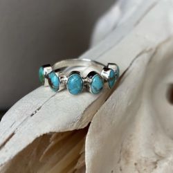 Genuine Turquoise Sterling Silver Ring