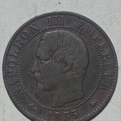 1855 BB  5 Centimes Coin France
