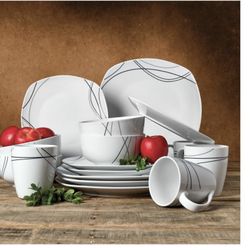 NEW Set 16 Pzs Ash White Dinner Set SALE SALE  $35 🍀