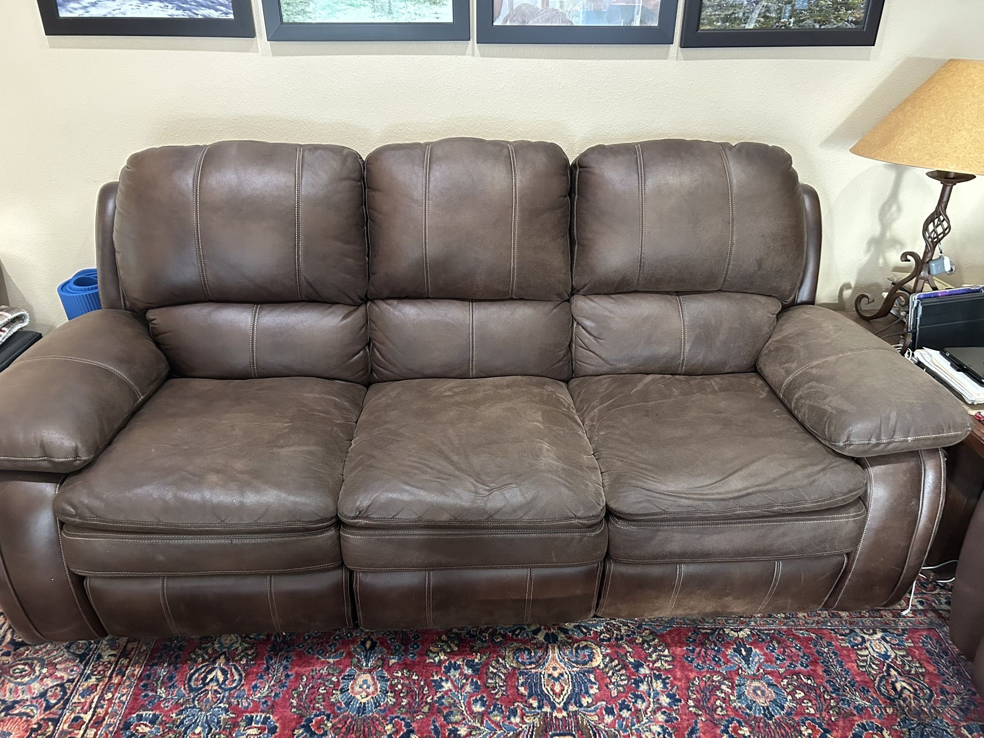 3 Seat Couch And Double Rocker Loveseat