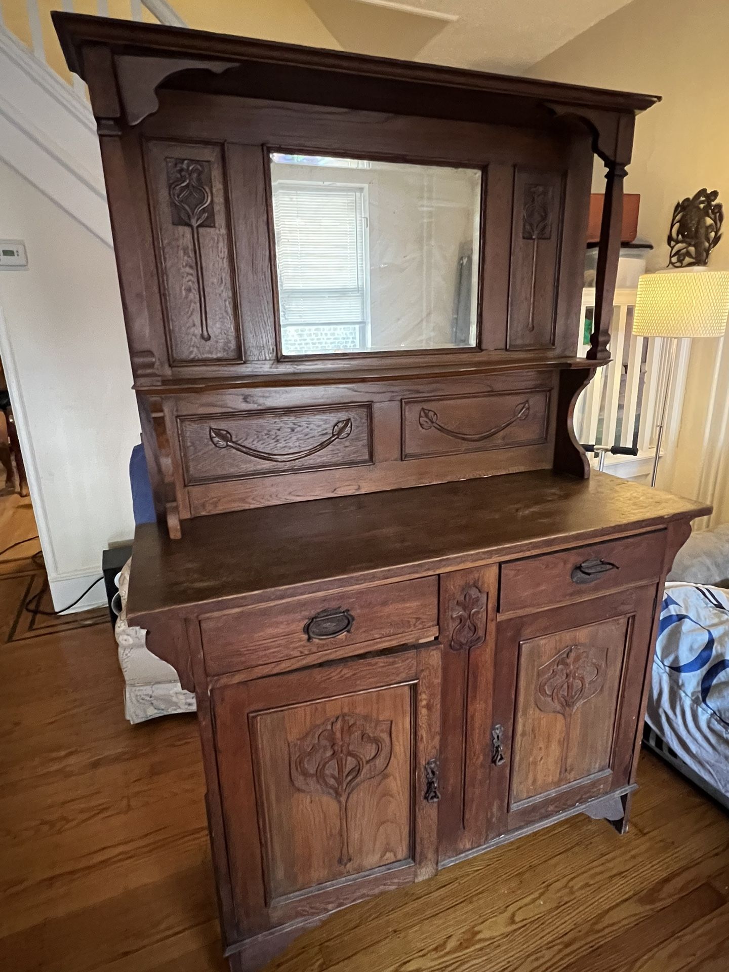 Antique Carved Wooden Cabinet
