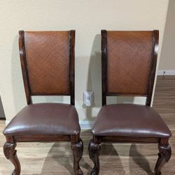 Set Of 2 Dining Chairs Accent Chairs Brown 