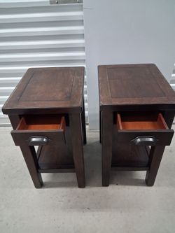 Dark Wood End Tables 