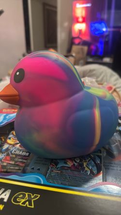 Rainbow Tie-Dye Rubber Duck Toy