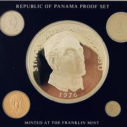 1976 Panama Silver 9 Coin 5.8 Oz