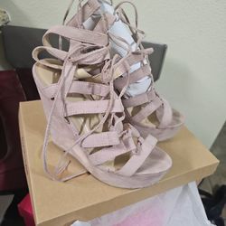 High Heel Wedges Pink $5