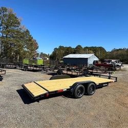 New 7x20 Wood Floor Car Hauler Trailers 