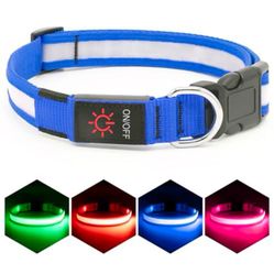 New Viper LED Dog Collar (USB Rechargeable)Safety Light(smalls Blue)