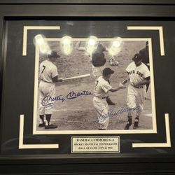 Mickey Mantle & Ted Williams Dual Signed Framed Photo - Baseball Immortals Handshake!
