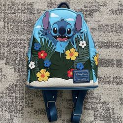 Disney Parks Stitch Hide-And-Seek Loungefly Mini Backpack in excellent condition    