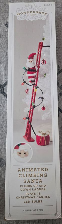 Brand new Wondershop Animated Climbing Santa with Ladder