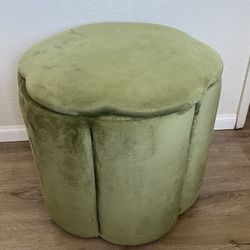 velvet green storage stool