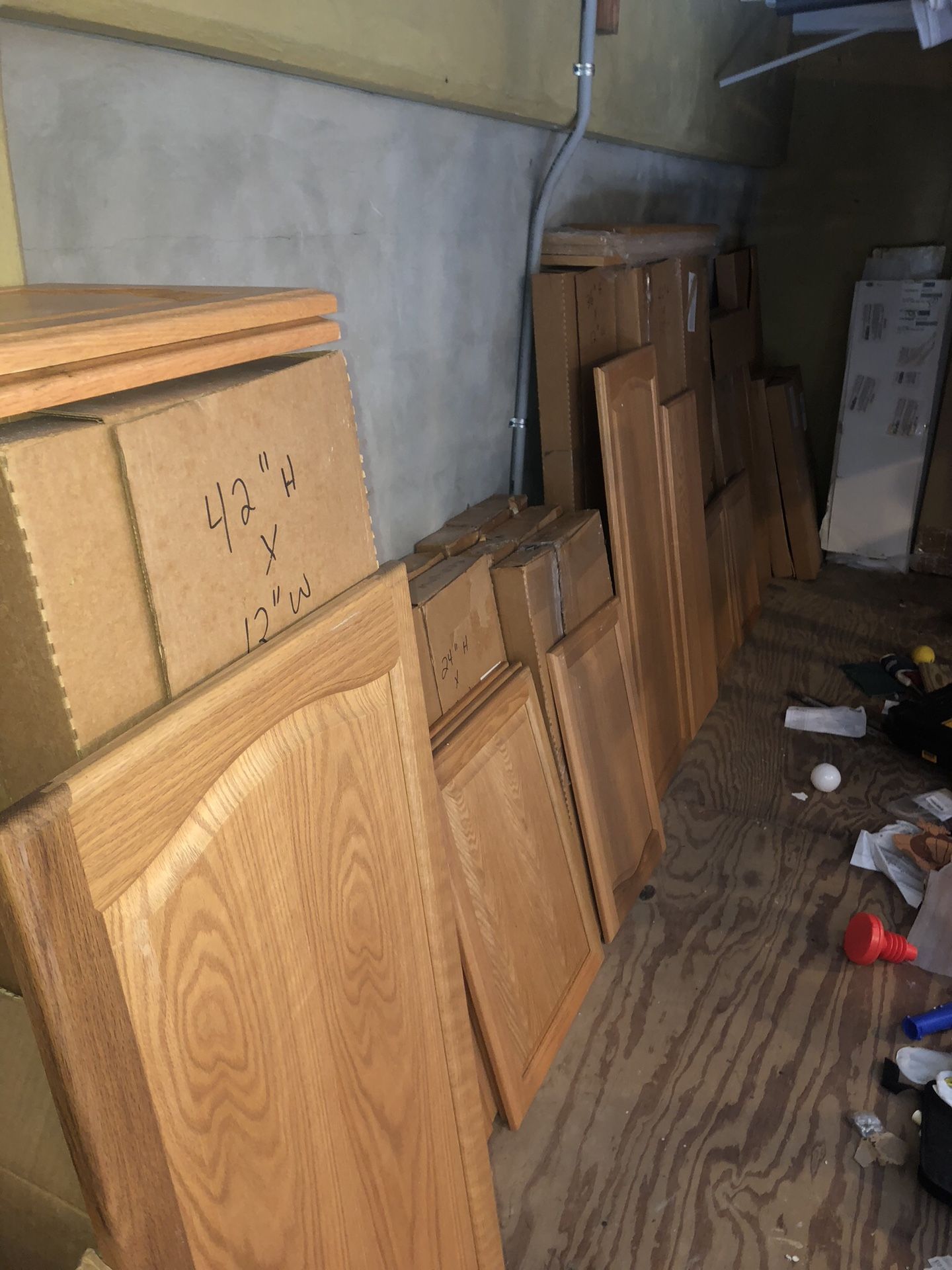 Kitchen Cabinet Doors drawers and trim. Ladders doors. Blinds corian counter top