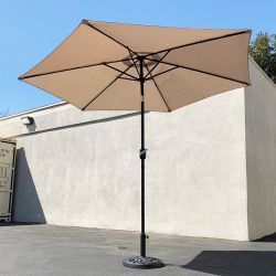 New in box $70 Patio Umbrella Set (10 FT Umbrella and 26lbs Weight Base) Tilt Crank, Outdoor Garden Market