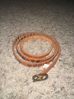 GAP Women’s Tan Studded Adjustable Solid Belt Size S 1/2 in Width