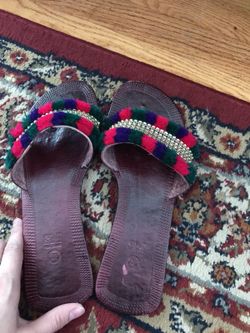 Kolhapuri style flats size 8 1/2 really nice multi colour designed