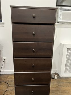 Astrid Espresso 6-Drawer Dresser 20 in. Chest of Drawers, Dresser for Bedroom,Dressers for Clothes Storage and Organizer