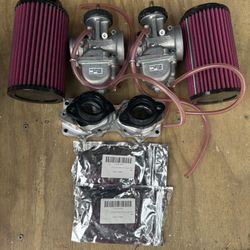 Dual 35mm Keihin Carbs W/ Billet Intake Manifold & Set Of Jets