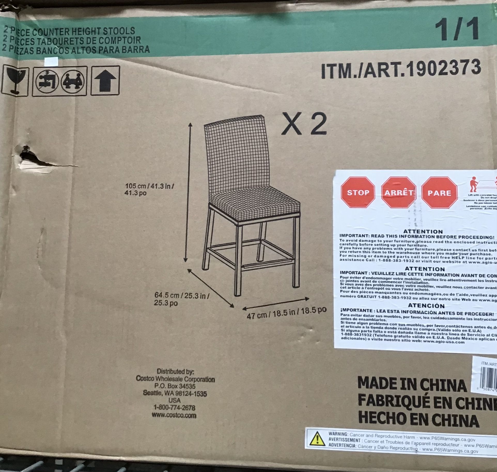 Agio Park Falls 2pk Dining Stools