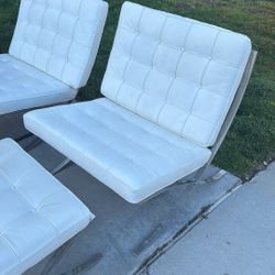 White Barcelona Style Lounge Set
