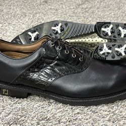 Men’s FOOTJOY ‘Icon’ Black Leather Golf Shoes - Size US 11