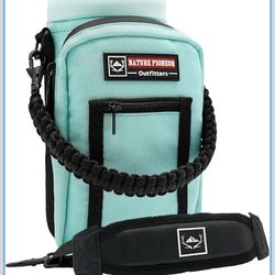 NATURE PIONEOR Water Bottle Holder with Adjustable Strap - 25/32/40oz Insulated Water Bottle Carrier Sling Sleeve with Paracord Handle & 2 Storage Poc