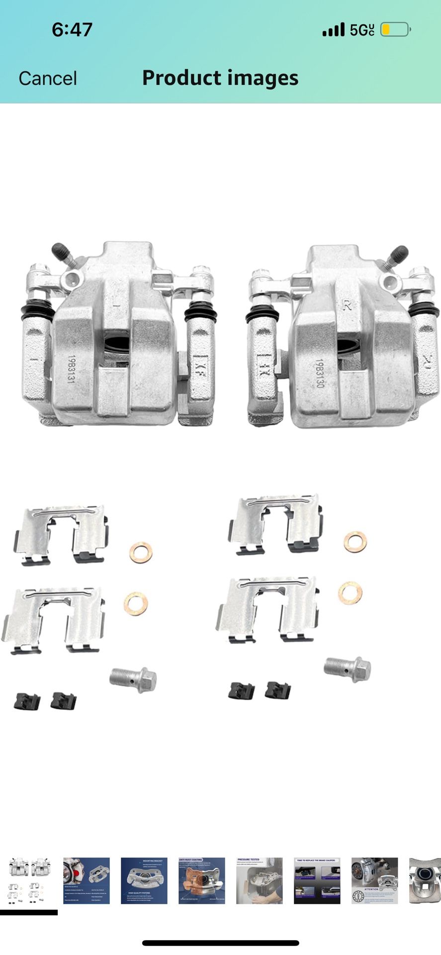 19B3131 19B3130 Rear Disc Brake Caliper Set 2008-2011 for Toyota Avalon, 2007-2011 for Toyota Camry, 2007-2012 for Lexus ES350