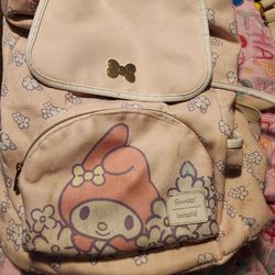Loungefly Sanrio My Melody pastel floral slouch backpack