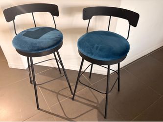 Blue Velvet Counter Stools