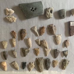  Arrowheads  Fossils, And A Chunk Of Pyrite