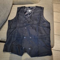 Black Double Breasted Vest