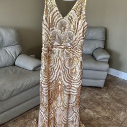 Gold Sequin Formal Dress