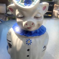1940's Shawnee Pottery Winnie Pig Ceramic Cookie Jar