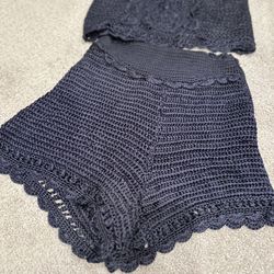 H&M Navy Crochet Set
