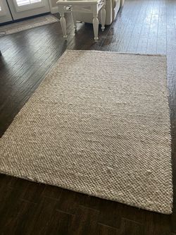Neutral Woven Textured Area Rug 7x5