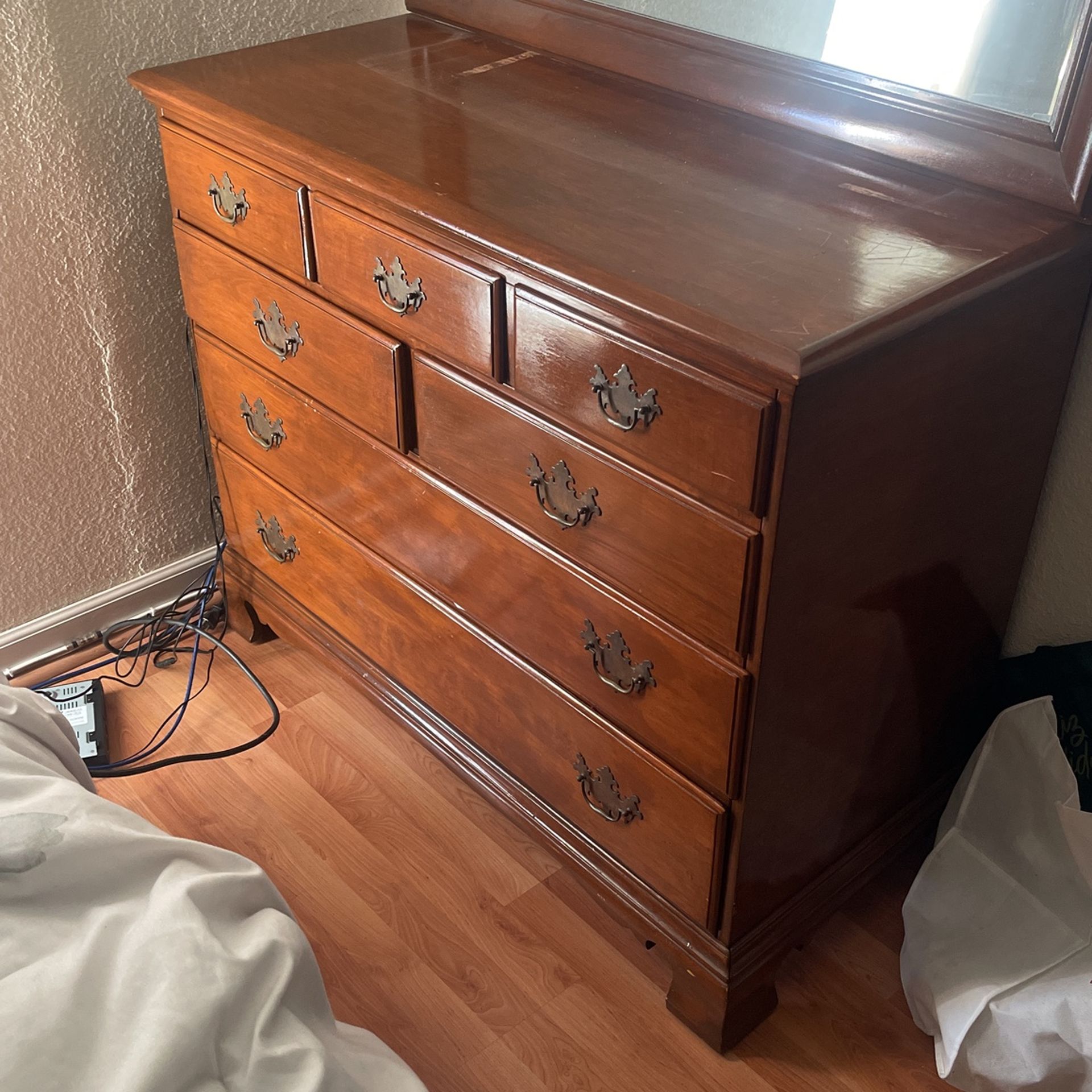 Antique dresser and mirror
