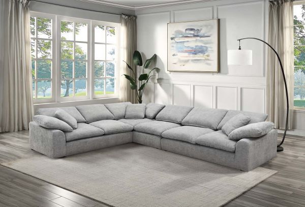 Gray Sectional Sofa Cloud Couch  - Free Delivery ✅ Large Sectional Sofa L Shape 