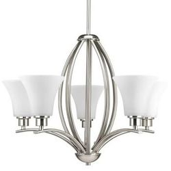 Brand New 5 Light Chandelier: Progress Lighting Joy Collection - Brushed Nickel