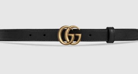 Gucci belt GG buckle black leather belt