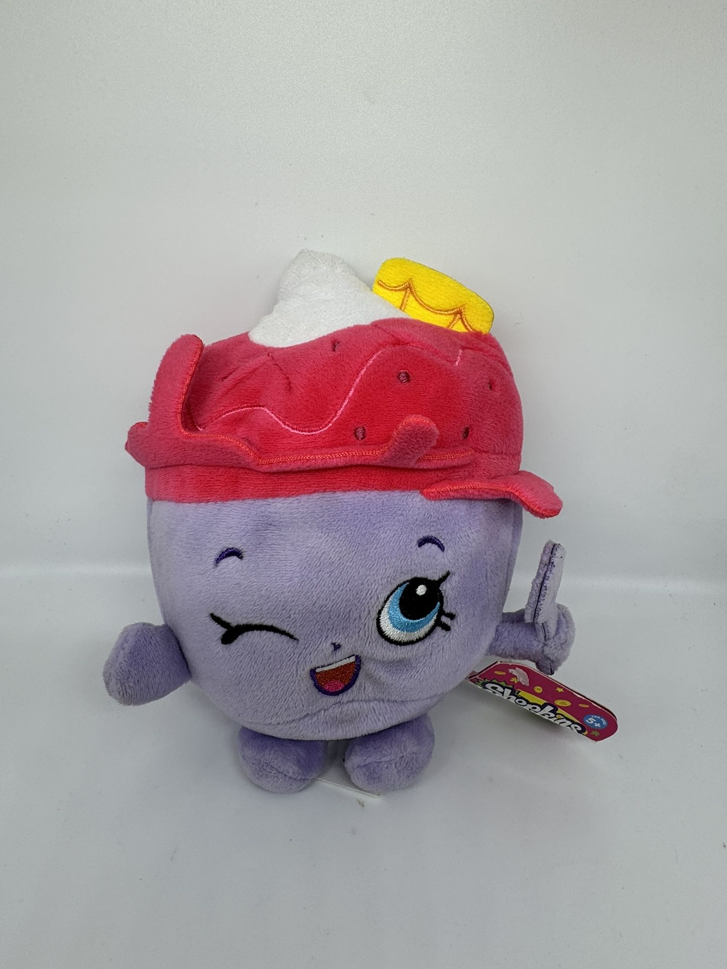 2013 Just Play Shopkins Ice Cream Queen Purple Pink Plush 7" Stuffed Animal