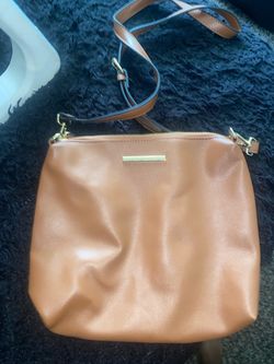 Tan Crossbody Steve Madden Bag with Gold Hardware