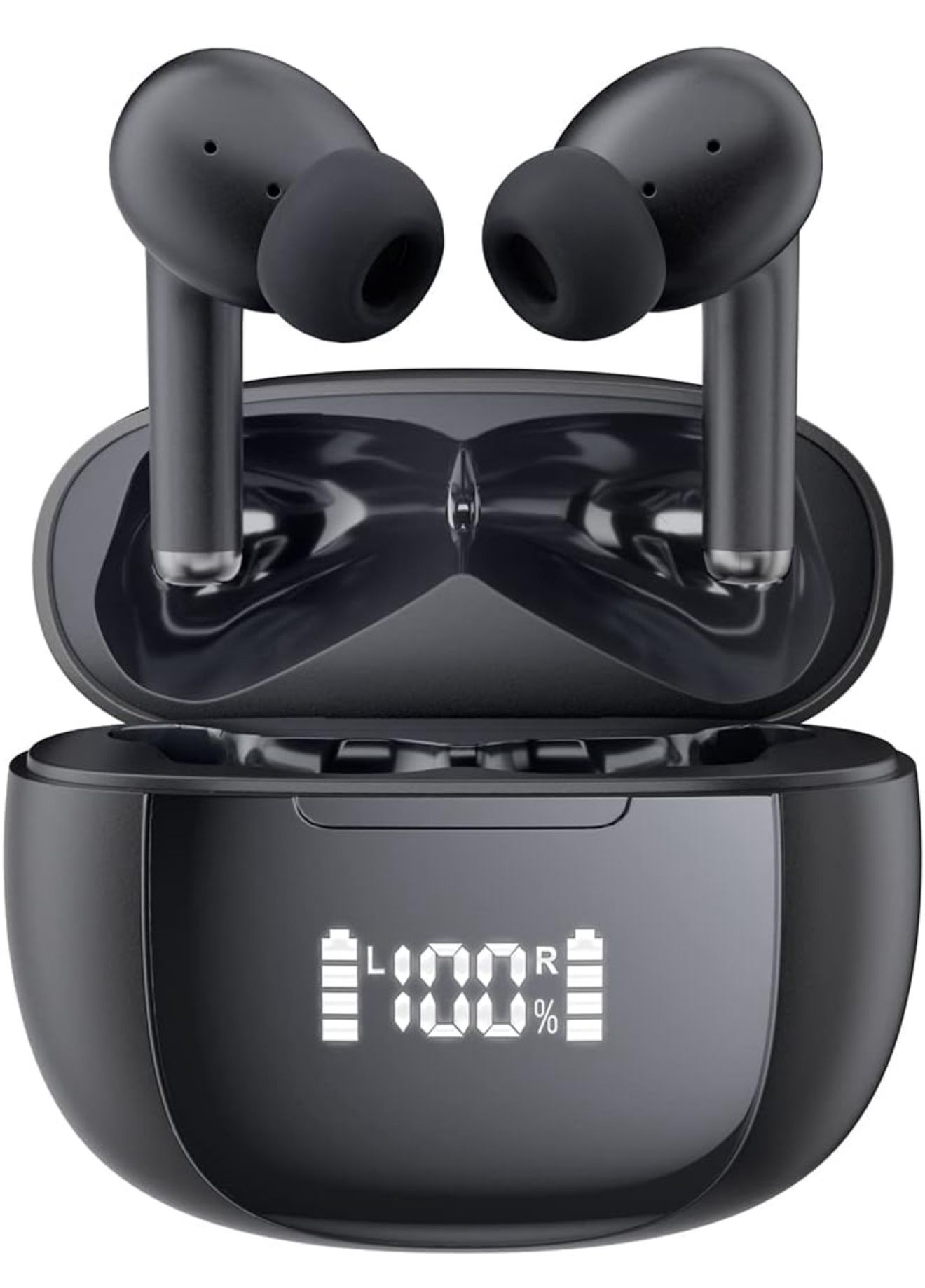 True Wireless Earbuds Bluetooth 5.3 with Microphone, TWS Ear-Buds in-Ear Headphones with Charging Case,Waterproof Cordless Blue-Tooth Earphones for Sa