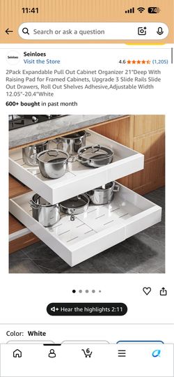 Pull out cabinet organizer