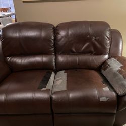 FREE Comfy Dual Double Power Reclining Sofa Loveseat Couch