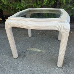 Gorgeous Large Blonde Pencil Reed End Table 